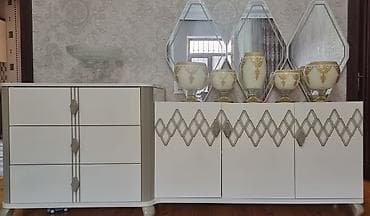 Ağ rəngdə modern qonaq otağı mebel dəsti TECILI SATILIR. Tərkibi