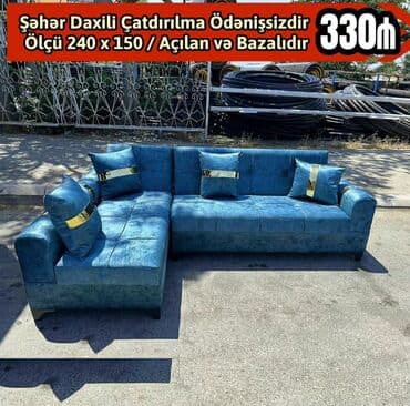 Stəkanlar: Künc divan, Yeni, Açılan, Bazalı, Parça, Şəhərdaxili pulsuz çatdırılma — 3