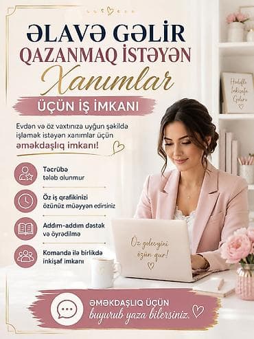 is parfüm: Satış meneceri tələb olunur, Yalnız qadınlar üçün, İstənilən yaş, Təcrübəsiz, İşəmuzd ödəniş — 1