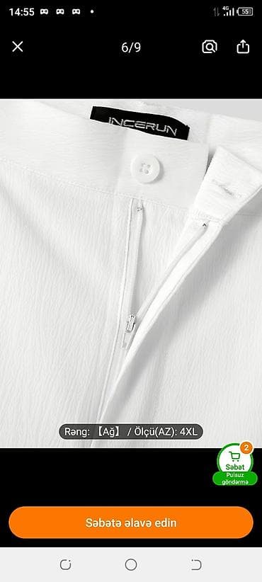 Kişi geyimləri: Şort, L, rəng - Ağ — 2