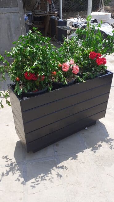 taxtadan gul qablari: Dibçək#Dibcək#Açıq hava üçün dekorativ taxta dibçəklər - Material — 9