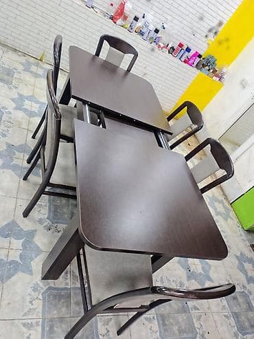 bağ ucun masa: Açılan, Dördbucaq masa, 6 stul — 2