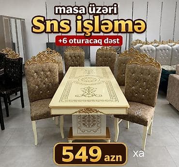 Masa dəsti – SNS işləmə dekorlu - Masa üzərində zərif SNS naxışlar lalafo.az -da Masa dəsti – SNS işləmə dekorlu - Masa üzərində zərif SNS naxışlar
