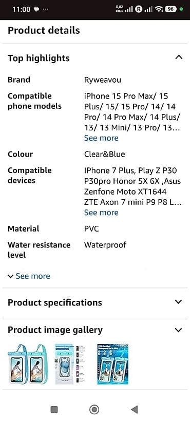 iphone x10: Ryweavou Universal Suya Dayanıqlı Telefon Kılıfı – 2 ədəd dəst — 3