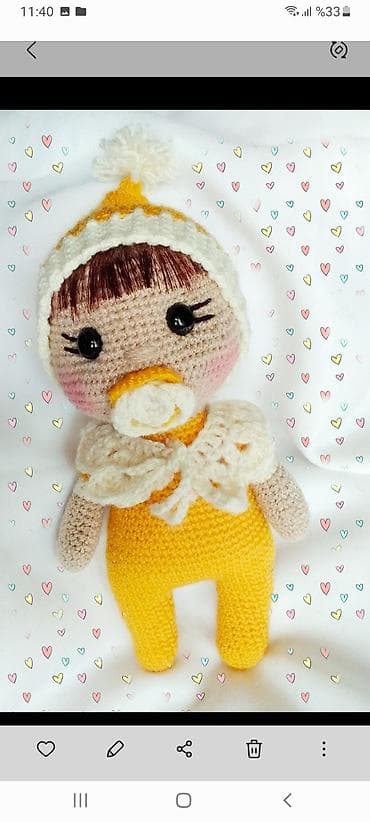 oyuncaq ilan: Əllə toxunmuş amigurumi kukla - Material: yumşaq akril/ pambıq — 1