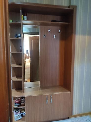 2 qapılı, Güzgülü, Qəhvəyi, Digər material, Açılan, Düz dolab — 2