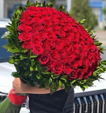 qızıl gül buketi: 🔴 101 Qızılgul ad yazılması ilə birgə Qısa ölçulü - 160₼ — 3