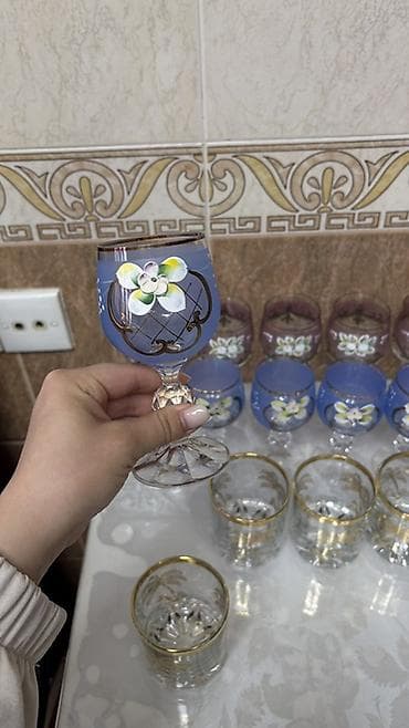 qızıl qabı: Stəkanlar, rəng - Qızılı, Şüşə — 3