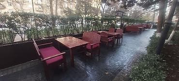 masa kafe: Açıq hava üçün kafə/restoran mebel dəsti - Material: Bərk ağacdan — 1