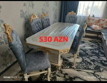 embawood masalar: Qonaq otağı üçün, Yeni, Açılan, Dördbucaq masa, 6 stul — 26