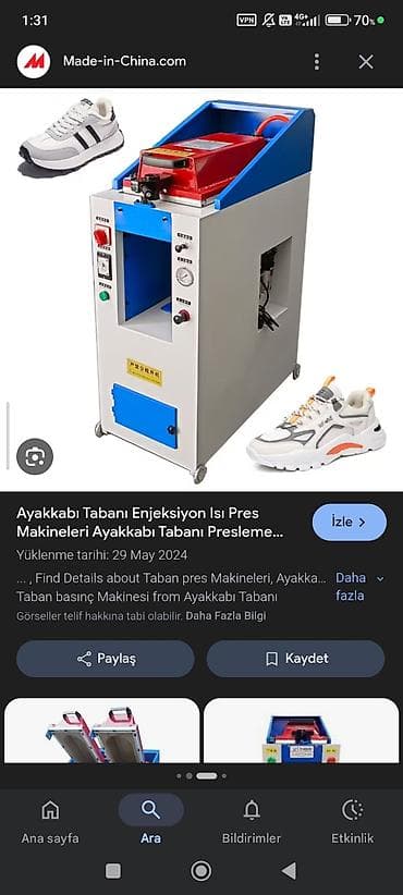 dizel su pompasi satılır: Məhsul: Ayaqqabı tabanı üçün enjeksiyon istilik pres maşını Təyinat — 1