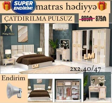 uşaq çarpayısı gəncə: Yataq otagi dəsti Sifarişlə və yeni Qiymət : 879₼ Dəstə — 2