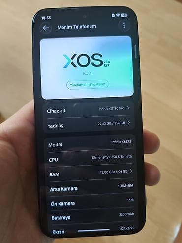 iphone pro max: Infinix 256 GB, rəng - Qara, Sensor — 3