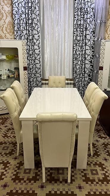 master tools baku: Qonaq otağı üçün, Açılan, Dördbucaq masa, 6 stul — 5