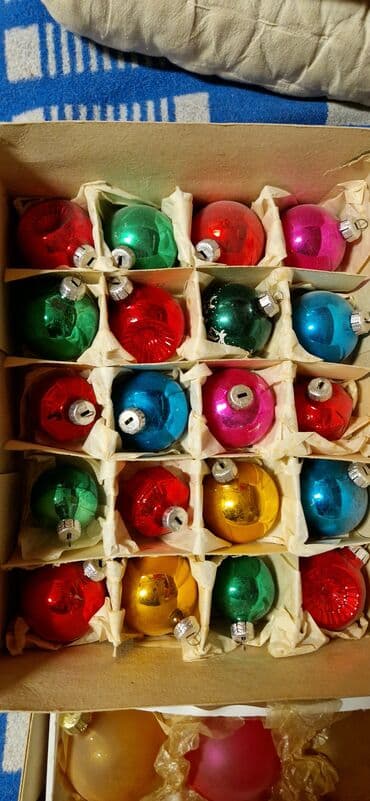 новогодние игрушки: Елочные игрушки стеклянные ссср и гдр маленкие по 2аз круглые по 3аз — 8