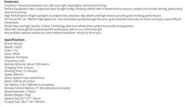 transmitter: Wloys 12429 Rc car 1/12 scale. 4wd . 2.4Ghz Remote control. 40km/h — 8