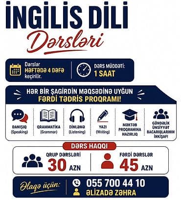 qapi ustasi baki: Xarici dil kursu, İngilis dili — 1
