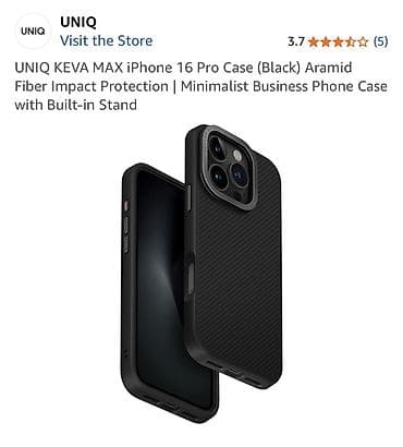 mini ventilyator: UNIQ KEVA MAX iPhone 16 Pro üçün qoruyucu keysi (qara) - Material — 1
