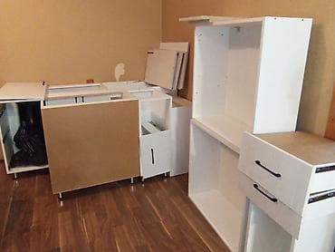 tv divar dizayn: Mətbəx üçün modullu mebel dəsti - Rəng: açıq ağ/boz ağac teksturalı — 1