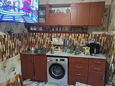 Mətbəx mebel dəsti – tam komplekt - Üst və alt modullar: tünd ağac