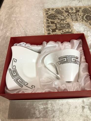 çaşqa nəlbəki: Çay dəsti, rəng - Ağ — 4