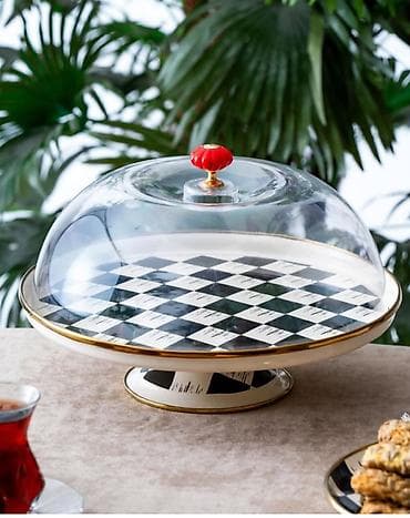 paxla: Tort və şiriniyyat qabı, rəng - Ağ, Şüşə — 1