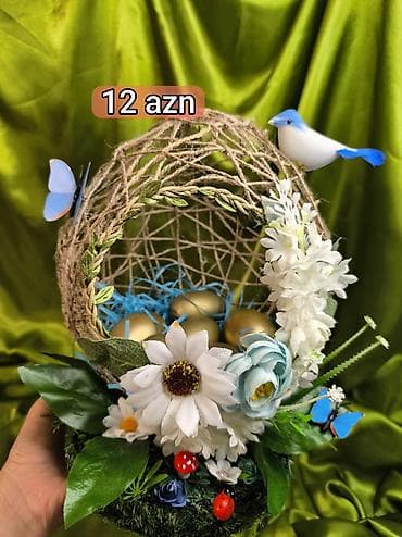 Novruz temalı əl işləri və dekor kompozisiyaları - Jut iplə toxunmuş
