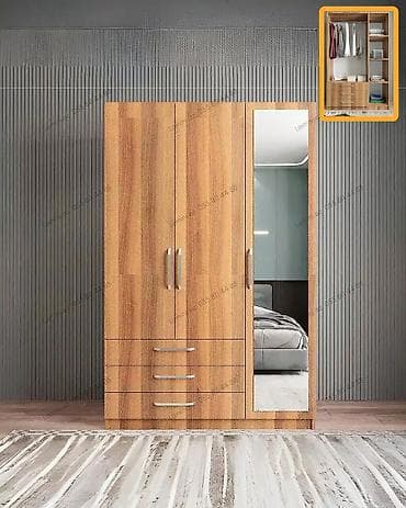dolab ucuz: 3 Qapılı Dolab Geyimlərinizi nizamlı saxlamaq üçün ideal, geniş — 1