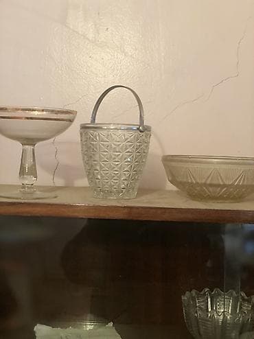 versace servis: Şüşə qablar dəsti - Kompozisiya: 3 ədəd vitrinlik süfrə qabı - — 1