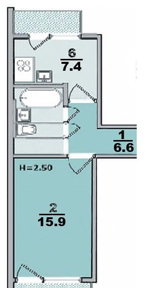 1 otaqli ucuz evler: Масазыр 1 комната, 30 м², Без ремонта — 6