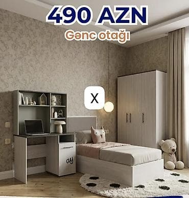Gənc otağı dəsti – 490 AZN Tərkib: - Tək nəfərlik çarpayı (aşağı — 1