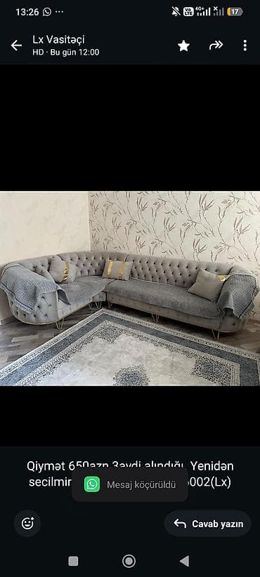 Мебель: Qiymət 650azn.3aydi alındığı. Yenidən secilmir. Ünvan Xırdalan — 1