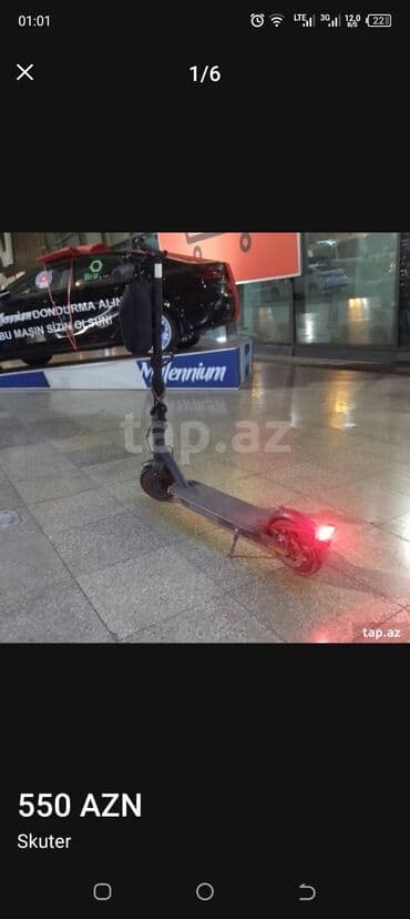 Opel: Elektrik skuter - Qara rəngli, qatlanan alüminium gövdə - LED — 5