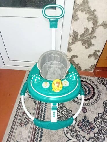 Uşaq gəzdirəni (baby walker) - Rəng: firuzəyi-ağ - 6 təkərli çevik — 2