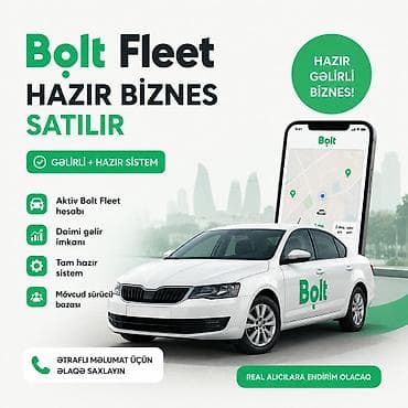 Hazır biznes: Bolt Biznes Fleet satılır. Qeydlər : Hazır bizness kimi alıb — 1