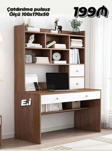 uşaq ucun yazı masası: Oğlan və qız üçün, Yeni, Siyirməli, Yazı masası, Stulsuz — 3