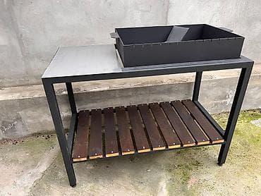 Nasoslar və hidroforlar: Metall manqal masası və kömür qutusu dəsti - Material: qalın metal — 2