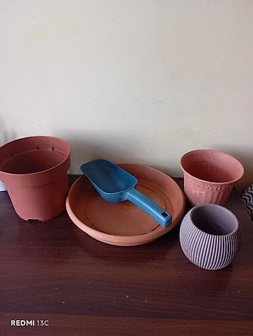 Bitkilər: Plastik dekorativ güldan (kvadrat formalı) - Material: yüngül və — 4