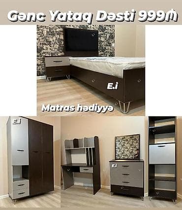 Gənc yataq dəsti – 999₼ Matras hədiyyə Dəst tərkibi: - Tək nəfərlik