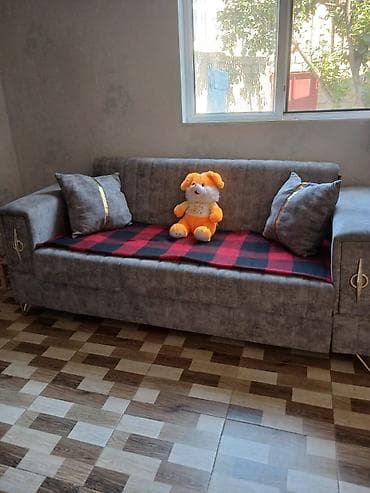 divan desti: Razilasma yolu ile 1) Yumşaq divan - Rəng: boz, qızılı dekor — 3