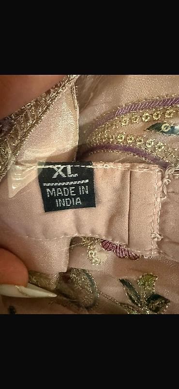 desd paltarlar: Hind üslubunda qadın geyimi – lehenga seti - Rəng: Pudra/solğun — 3