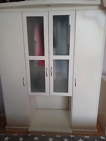 paltar dolablar: 4 qapılı, Ağ, Açılan, Düz dolab — 1
