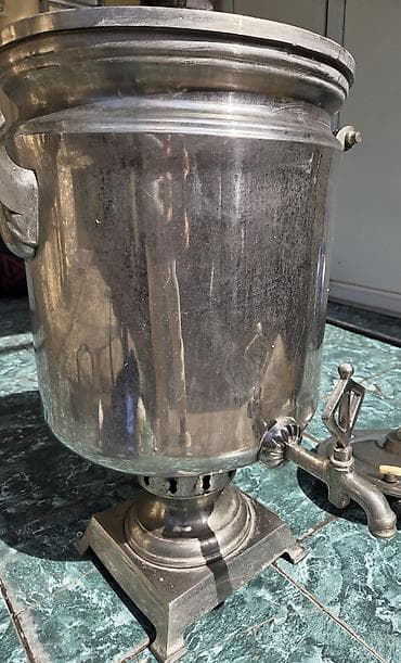 smavar: 🟥 Klassik latun samovar 50 litrlik 💯 Defektsiz, tər təmiz və işləkdir — 3