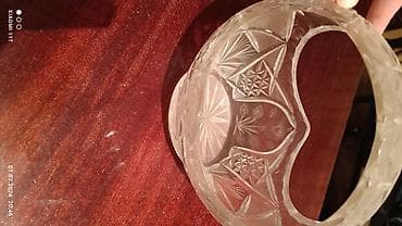 set qablari: Kəsilmiş naxışlı şüşə qablar dəsti - Material: qalın, şəffaf kəsmə — 2