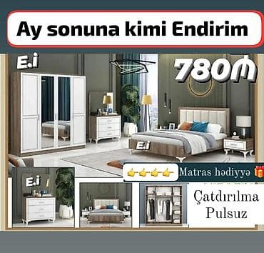 asilqan satilir: İkinəfərlik çarpayı, Dolab, Yeni — 2