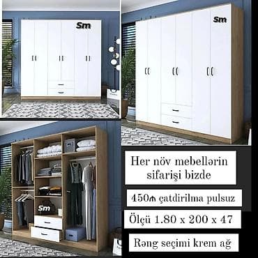 *6 Qapili Dolab şeher içi çatdırilma ile 450azn* ✨ Ölçüs En 180sm