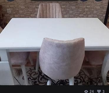 Mətbəx üçün, Açılmayan, Dördbucaq masa, 4 stul