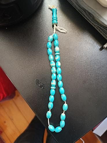 Чётки: Məhsul: Mavi təsbeh - Material: Türkuaz rəngli boncuklar (oval — 2