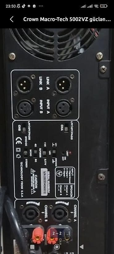 gücləndirici: Crown Macro-Tech 5002VZ gücləndirici - Professional səhnə və — 2