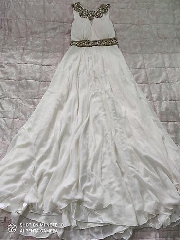 vecerni donlar: Zərif ziyafət/libas dəsti – 2 ədəd uzun gecə geyimi 1) Ağ uzun don - — 2